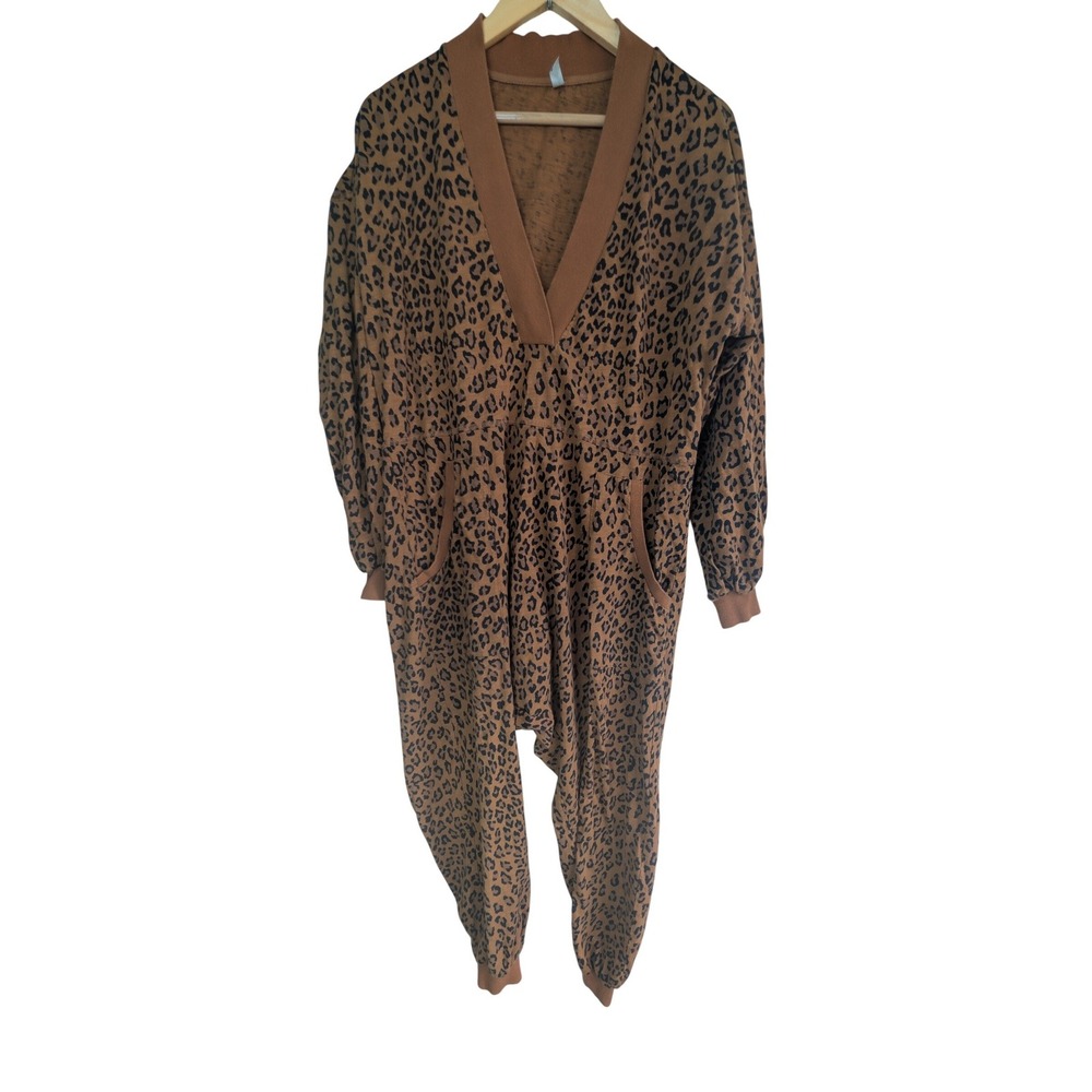 Intimately Free People Printed Just‎ Because Romper Leopard Harem Jumpsuit XS